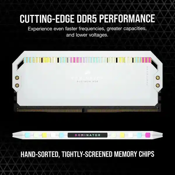 Corsair Dominator Platinum RGB 64GB (32GBx2) DDR5 5600MHz (White) DDR5 RAM Memory-img(8)