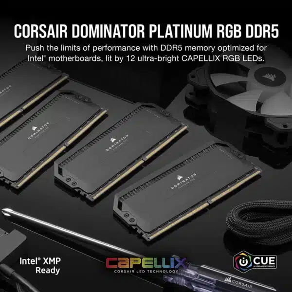 Corsair Dominator Platinum RGB 32GB (16GBx2) DDR5 6400MHz (Black) DDR5 RAM Memory-img(5)