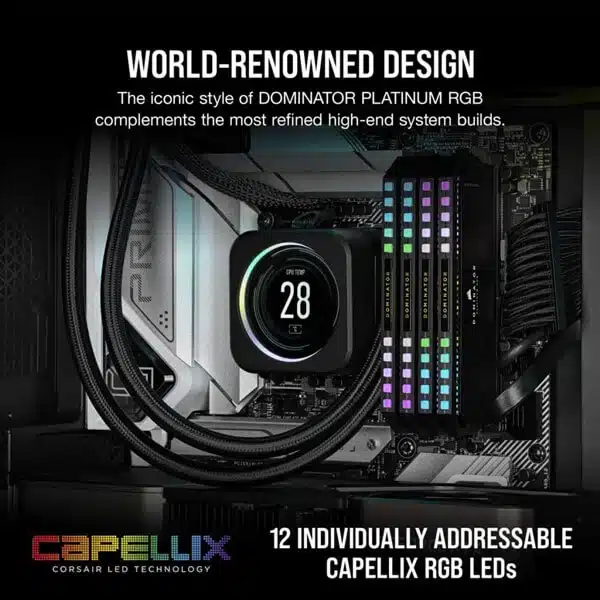 Corsair Dominator Platinum RGB 32GB (16GBx2) DDR5 6400MHz (Black) DDR5 RAM Memory-img(4)
