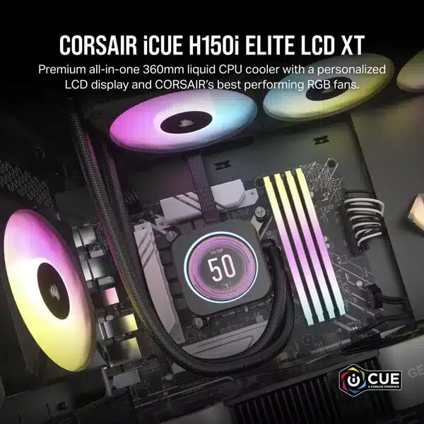 Corsair ICUE H150i Elite LCD XT Display (Black) AIO Liquid Cooler