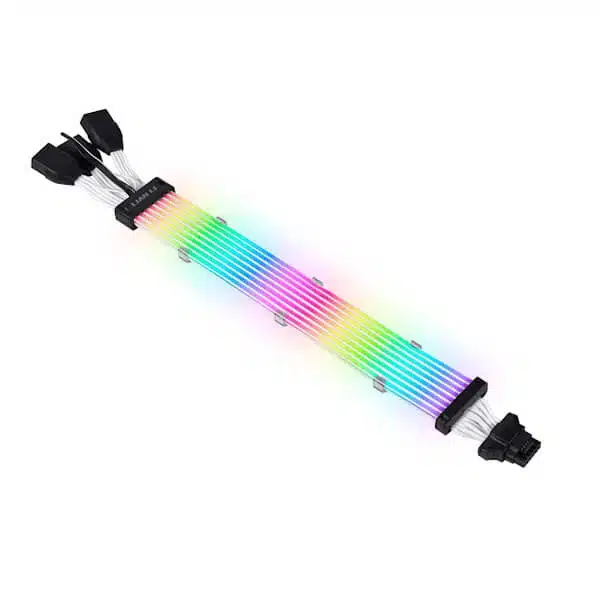 Lian Li Strimer Plus V2 8-Pin ARGB Extension Cable For RTX 40 Series GPU (12+4 Pin to 3x8 pin, 8 Light Guide)