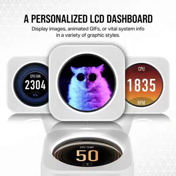 Corsair ICUE H150i Elite LCD XT Display (White) AIO Liquid Cooler modxcomputers