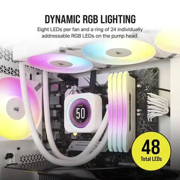 Corsair ICUE H150i Elite LCD XT Display (White) AIO Liquid Cooler image 7