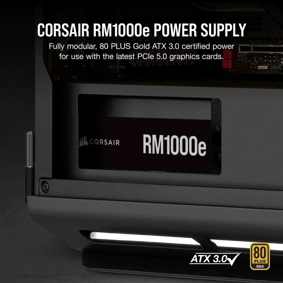 Corsair RM1000e ATX 3.0 1000 Watt 80 Plus Gold Fully Modular Power Supply image 6