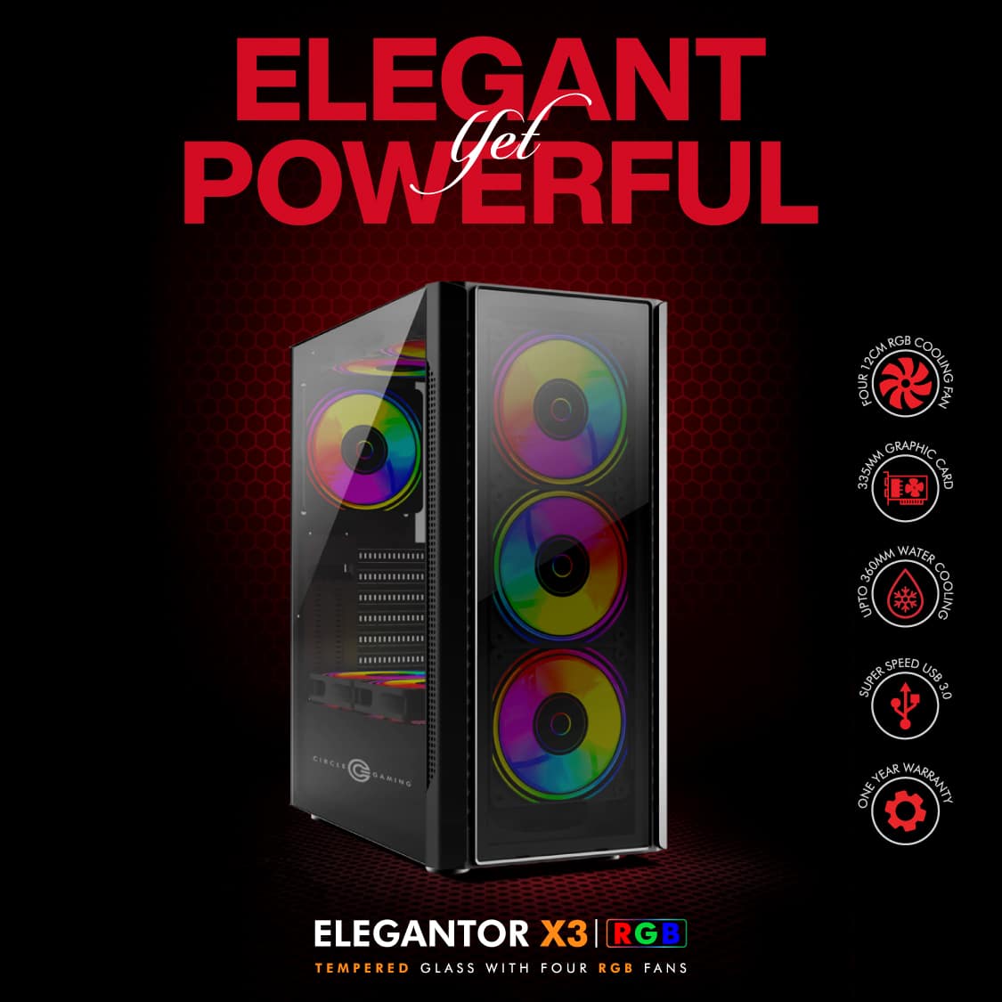 Circle Elegantor X3 ARGB (Black) Cabinet image 6