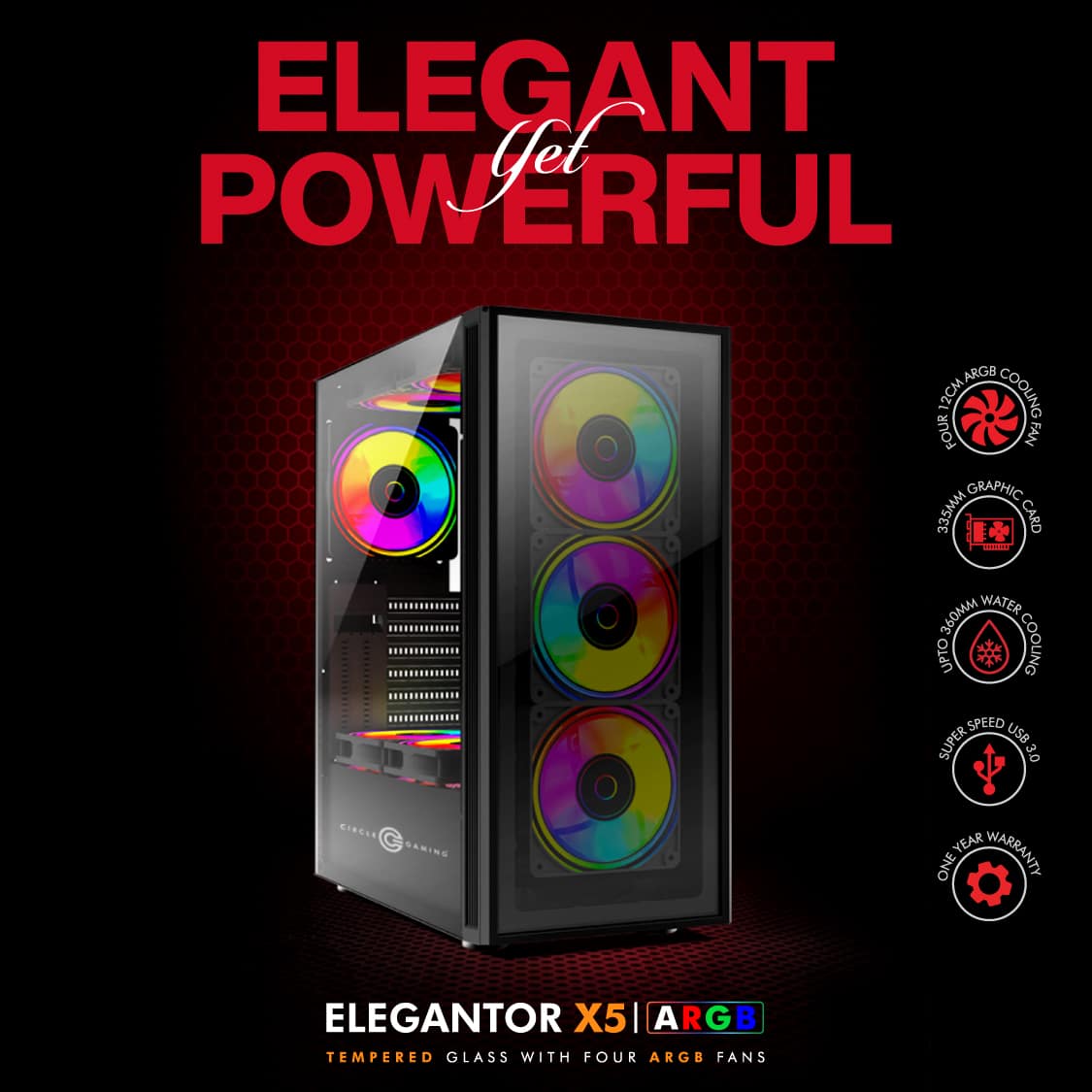 Circle Elegantor X5 ARGB (Black) Cabinet-img(6)