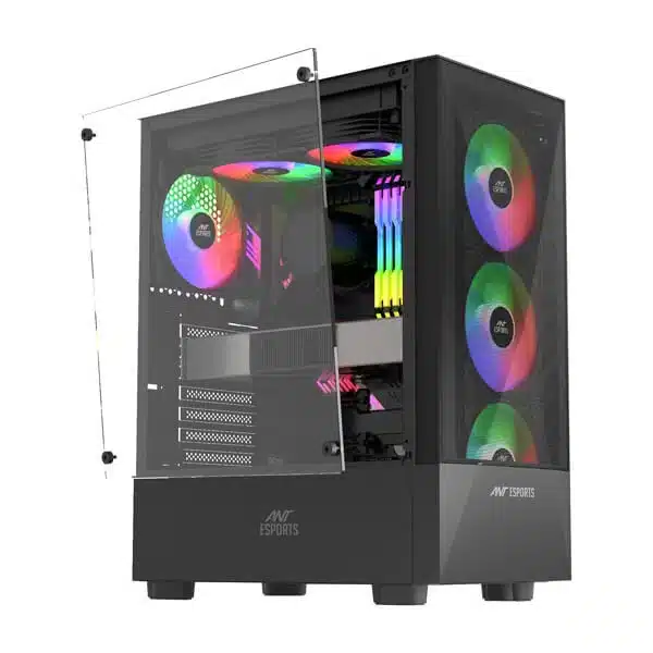 Ant Esports ICE-100 Auto RGB (Black) Cabinet Ant