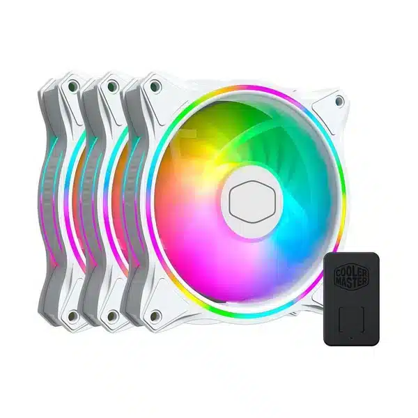 Cooler Master MasterFan MF120 Halo ARGB Cabinet Fan (Triple Pack) (White)