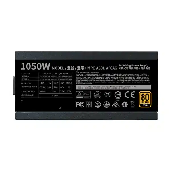 Cooler Master MWE 1050 V2 1050 Watt 80 Plus Gold Fully Modular-img(4)
