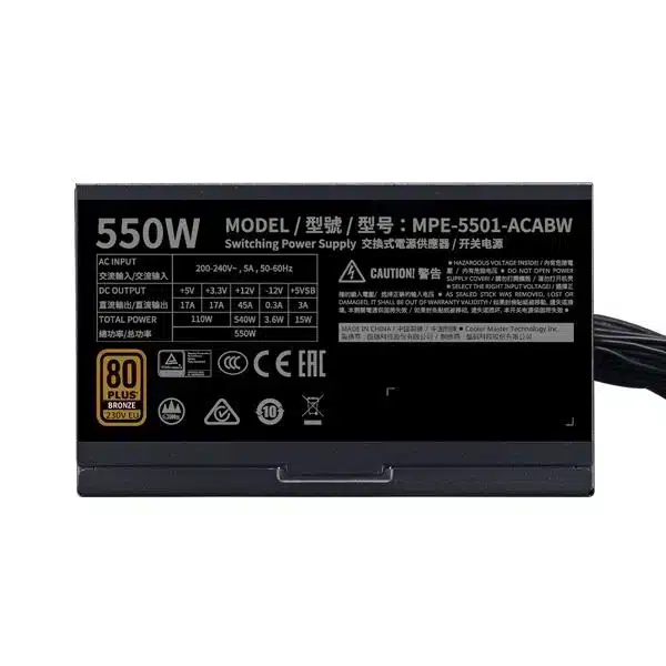 Buy Cooler Master MWE 550 V2 550 Watt 80 Plus Bronze