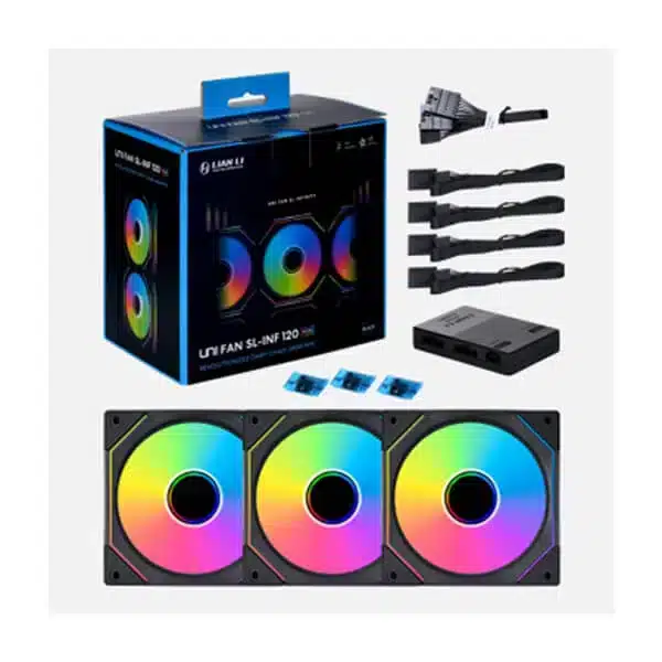 Lian Li UNI SL Infinity 120 Black 120mm PWM ARGB Cabinet Fan (Triple Pack)-img(3)