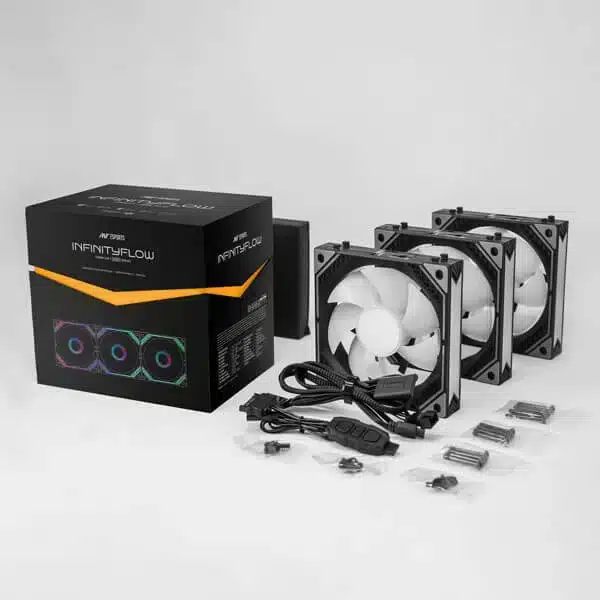 Ant Esports Infinity Flow 120mm ARGB Cabinet Fan (Triple Pack) (Black) Ant