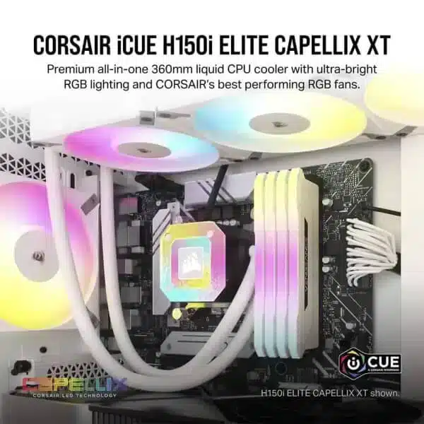 Corsair ICUE H150i Elite Capellix XT (White) image 8