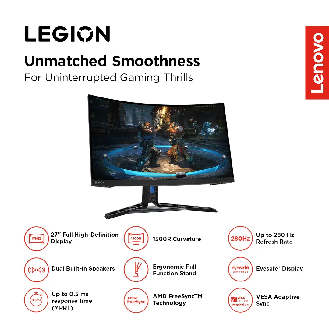 Buy Lenovo Legion R27FC-30 | 27 Inch Curved 1080p 280Hz 0.5ms