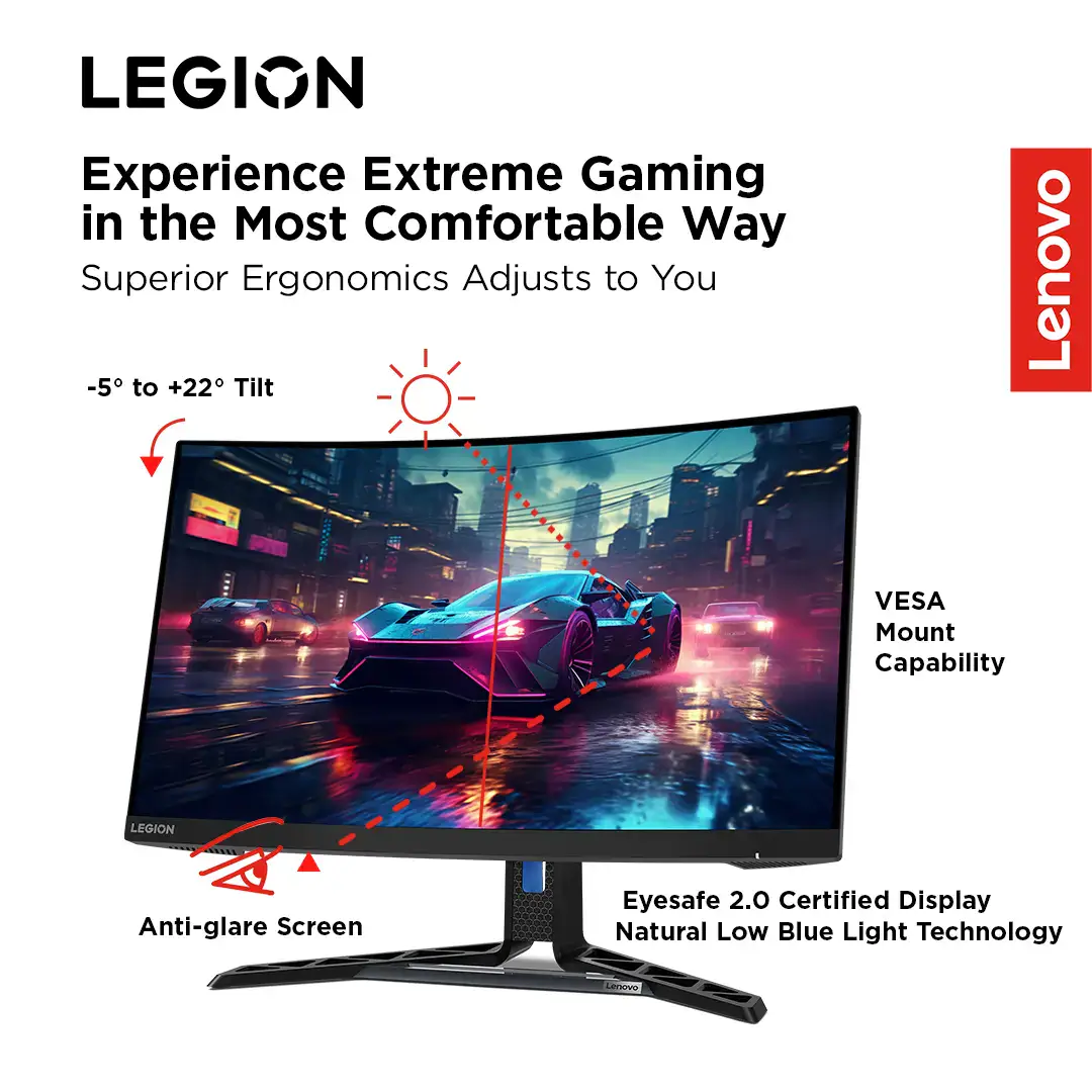 Lenovo Legion R27FC-30 | 27 Inch Curved 1080p 280Hz 0.5ms Legion