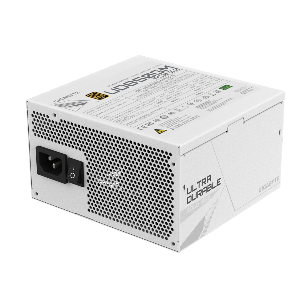 Gigabyte UD850GM PG5 ATX 3.0 850 Watt 80 Plus Gold Fully Modular (White) Gigabyte