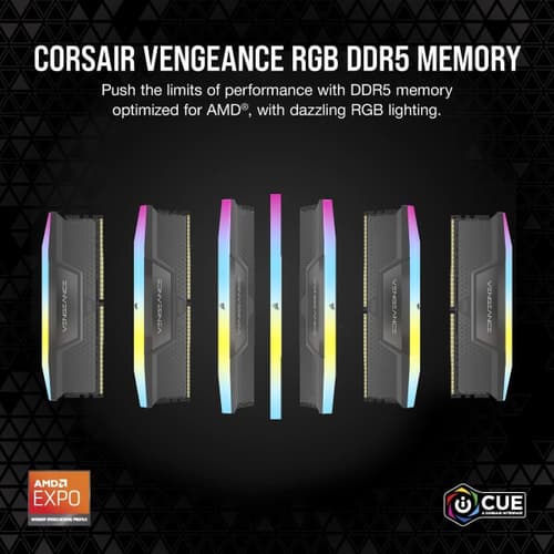 Corsair Vengeance RGB 32GB (16GBx2) DDR5 CL36 6000MHz (Grey) image 6