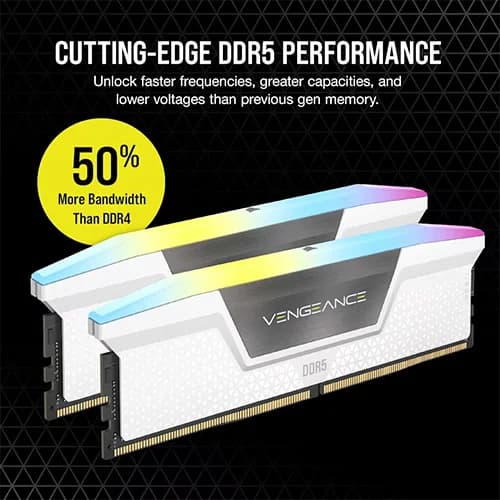 Buy Corsair Vengeance RGB 32GB (16GBx2) DDR5 CL36 6000MHz (White)