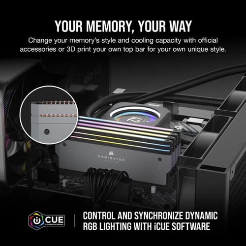 Corsair Dominator Titanium RGB 32GB (16GBx2) DDR5 CL30 6000MHz (Grey) modxcomputers