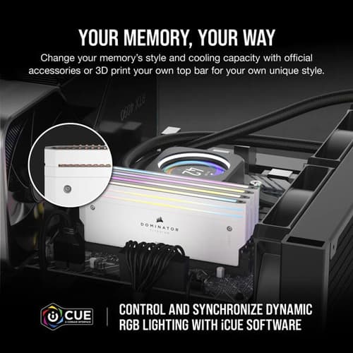 Corsair Dominator Titanium RGB 32GB (16GBx2) DDR5 CL30 6000MHz (White) modxcomputers