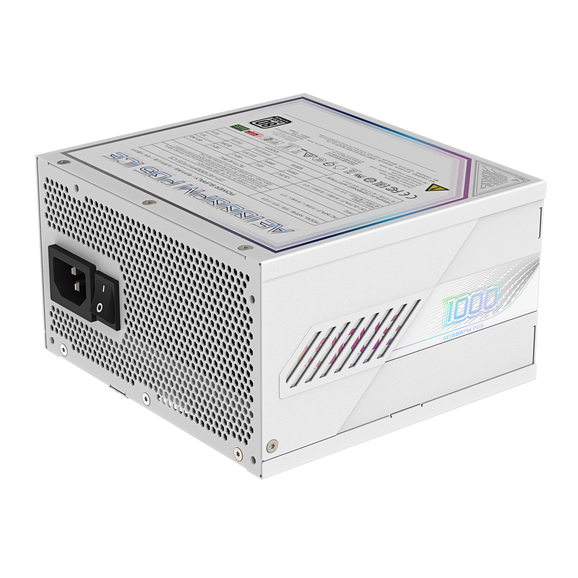 Gigabyte Aorus Elite P1000W PG5 ICE ATX 3.1 1000 Watts 80 Plus Platinum Fully Modular (White) image 6