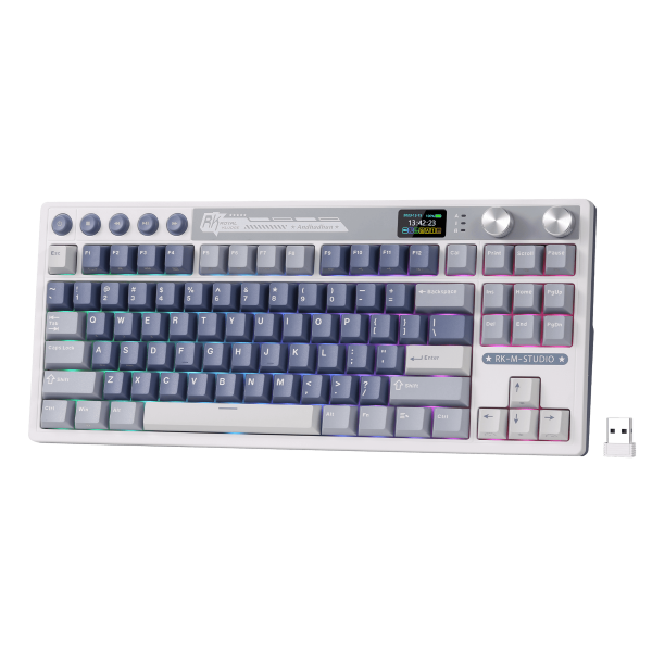 Royal Kludge M87 75% Wireless Mechanical Gaming Keyboard (Beige Switches) (Ocean Blue) Royal