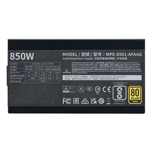 Cooler Master MWE Gold 850 V2 ATX 3.1 850 Watt 80 Plus Gold Fully Modular Cooler
