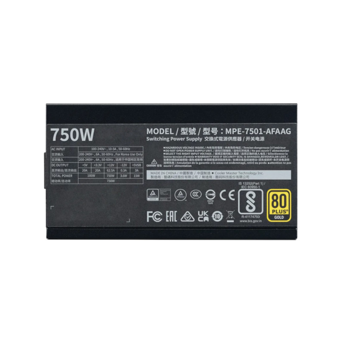 Buy Cooler Master MWE Gold 750 V2 ATX 3.1 750 Watt 80 Plus Gold Fully Modular