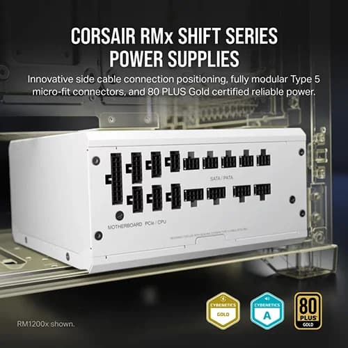 Corsair RM750x SHIFT ATX 3.1 750 Watts 80 Plus Gold Fully Modular (White) modxcomputers