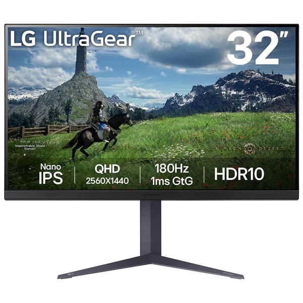 LG UltraGear 32GS85Q-B | 32 Inch 1440p QHD (2K) 180Hz Nano IPS 1ms Height Adjustable