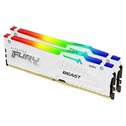 Kingston Fury Beast RGB 64GB (32GBx2) DDR5 CL30 6000MHz RAM (White)-img(2)