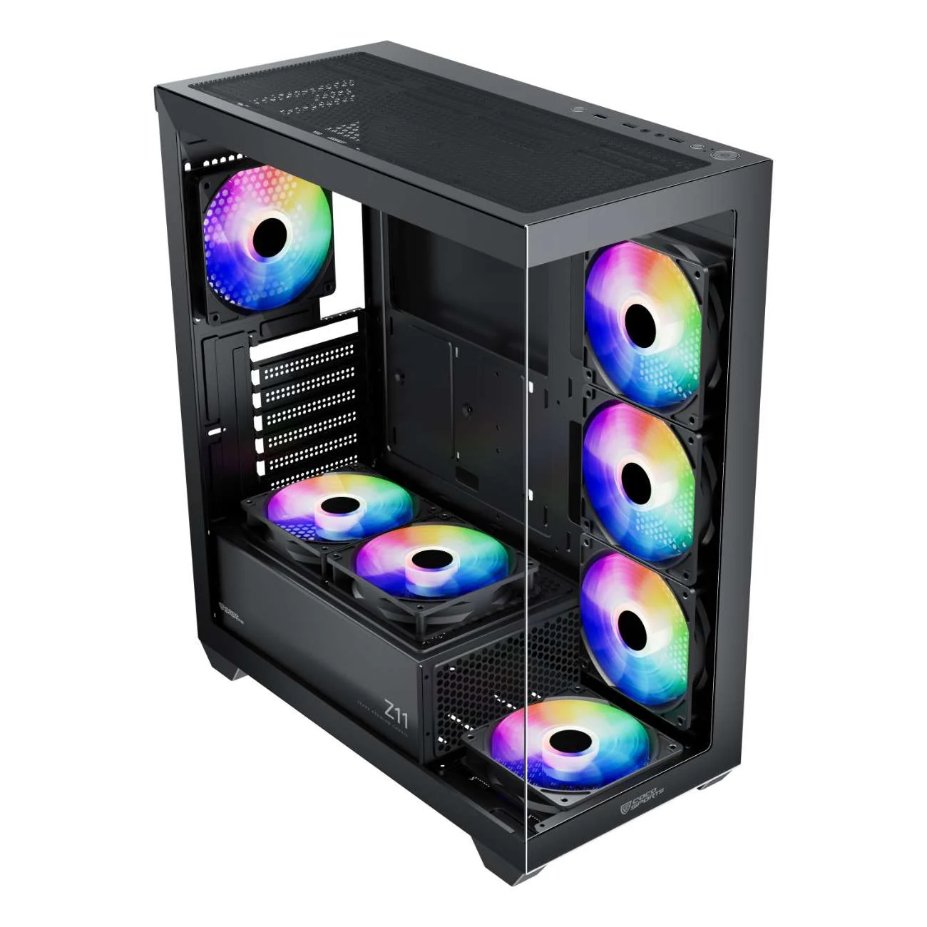 COCO Sports Stark Z11 7 ARGB Fans ATX Cabinet (Black) Coconut