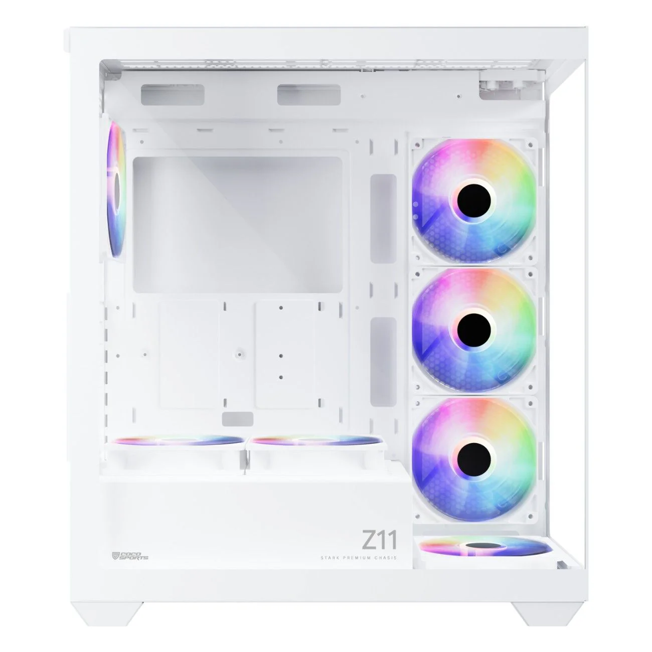 COCO Sports Stark Z11 7 ARGB Fans ATX Cabinet (White)