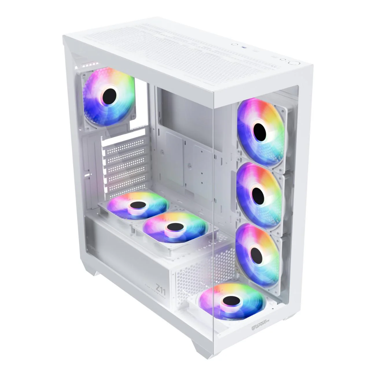 COCO Sports Stark Z11 7 ARGB Fans ATX Cabinet (White) Coconut