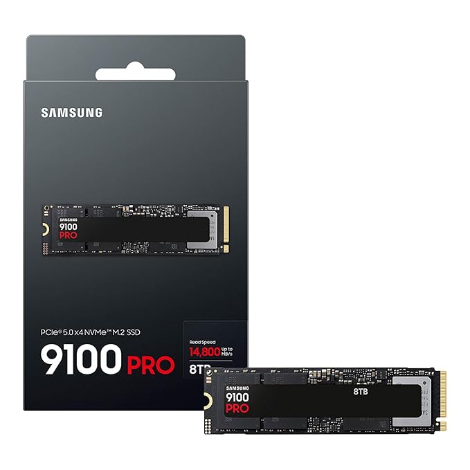 Samsung 9100 Pro 8TB M.2 NVMe Gen5 14800MB/s Internal SSD