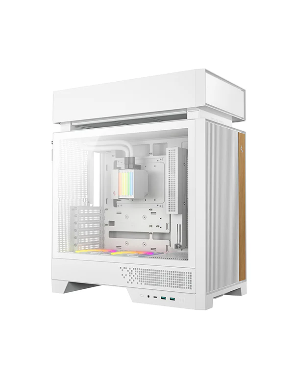 DeepCool CL6600 WH with 360mm AIO Liquid Cooler ATX Cabinet (White)