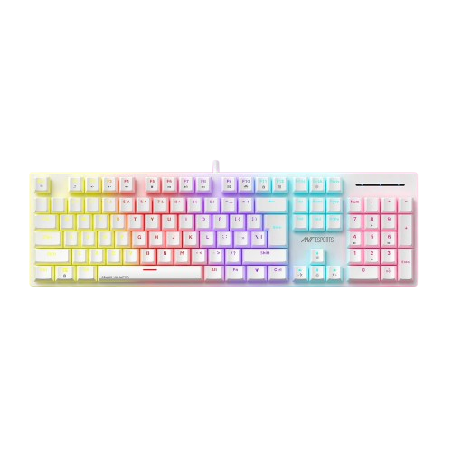 Ant Esports MK3400 Pro V3 Wired Mechanical RGB Gaming Keyboard (Red Switches) (White)