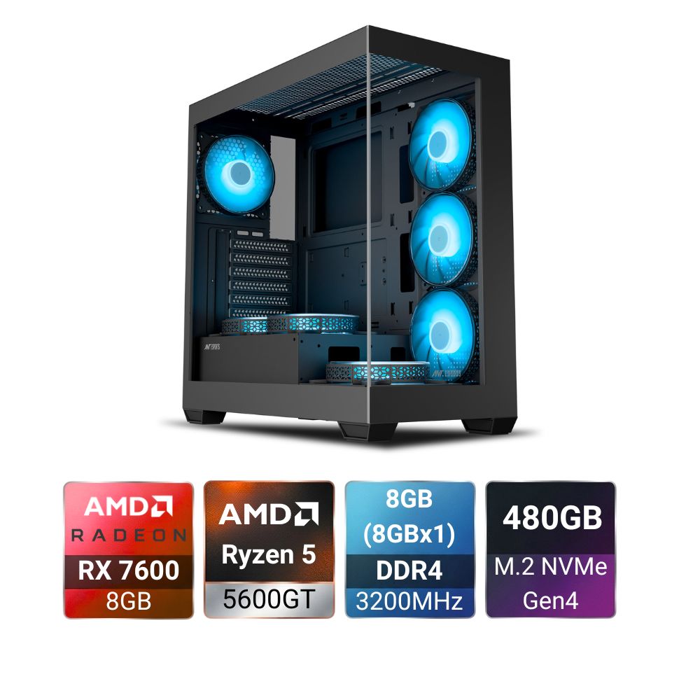 Stealth R5 5600 + RX 7600 Pro PC Build