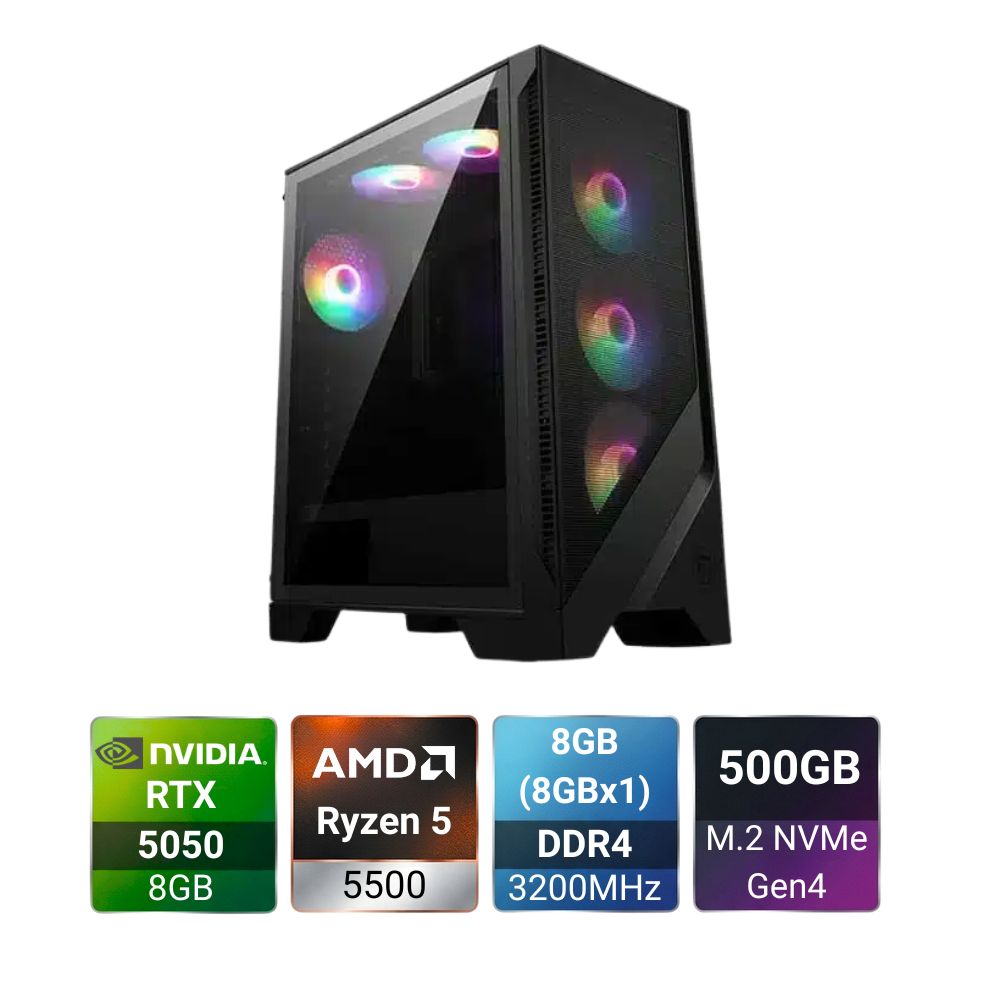 Smart R5 5500 + RTX 5050 Shadow Gaming PC Build