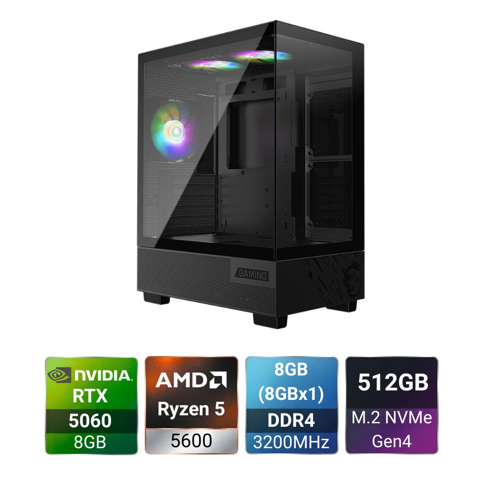 Phantom R5 5600 + RTX 5060 Shadow Gaming PC Build