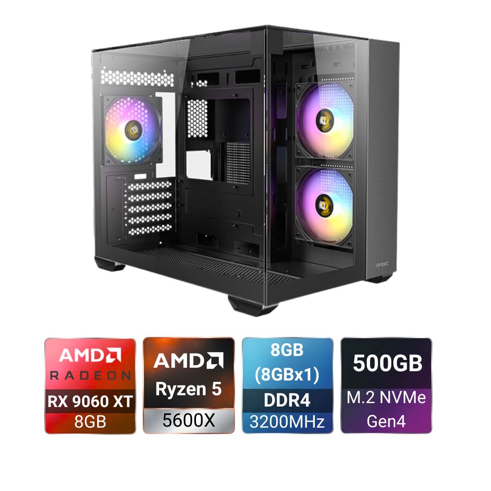 Rogue R5 5600X + RX 9060 XT 8GB Shadow Gaming PC Build