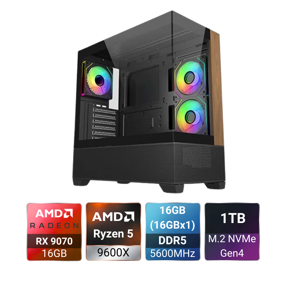 Quantum R5 5600X + RX 9070 Shadow Gaming PC Build