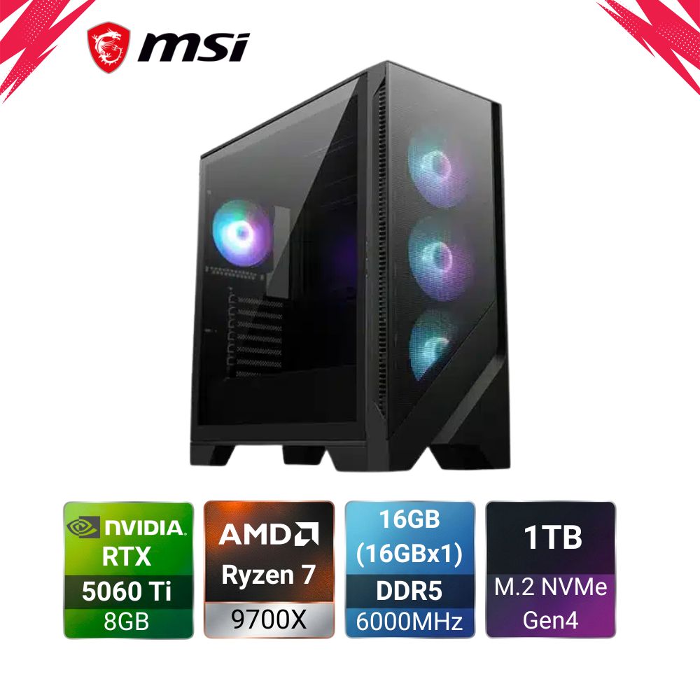 Reaper M2 R7 9700X + RTX 5060 Ti 8GB MSI PC Build