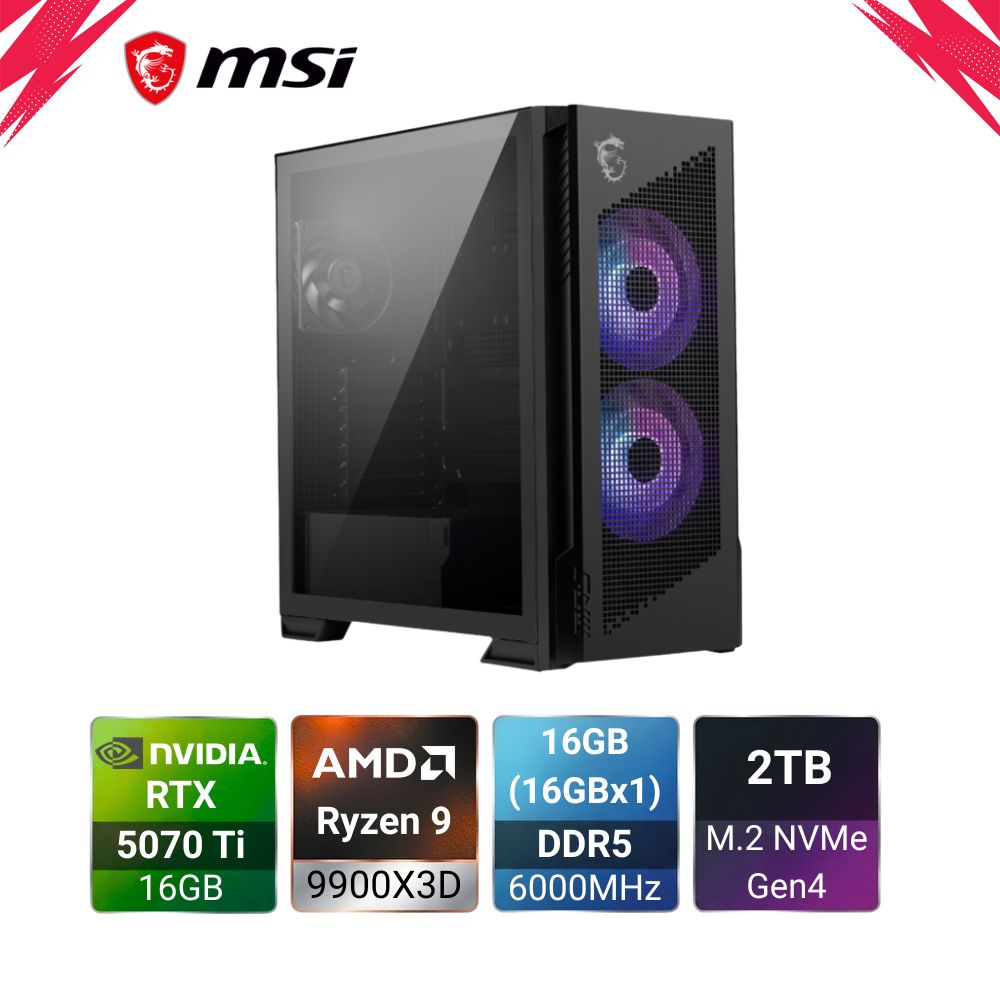 Havoc M5 R9 9900X3D + RTX 5070 Ti 16GB MSI PC Build