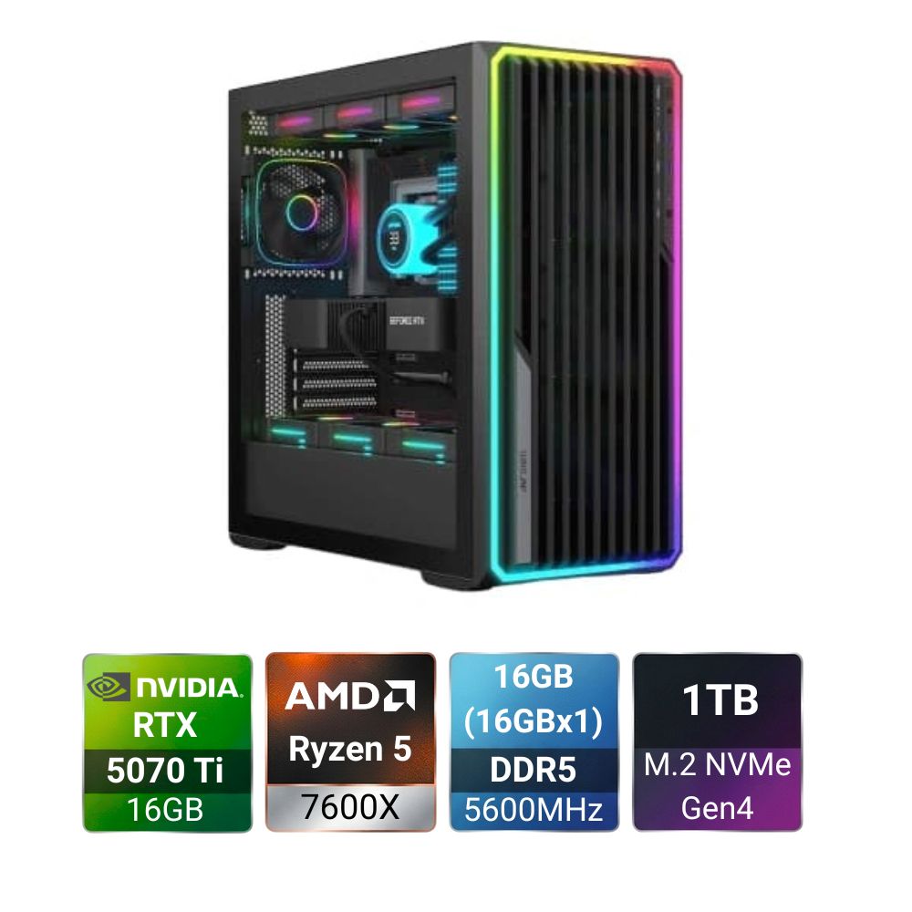 BattleZone R5 7600X + RTX 5070 Ti Shadow Gaming PC Build