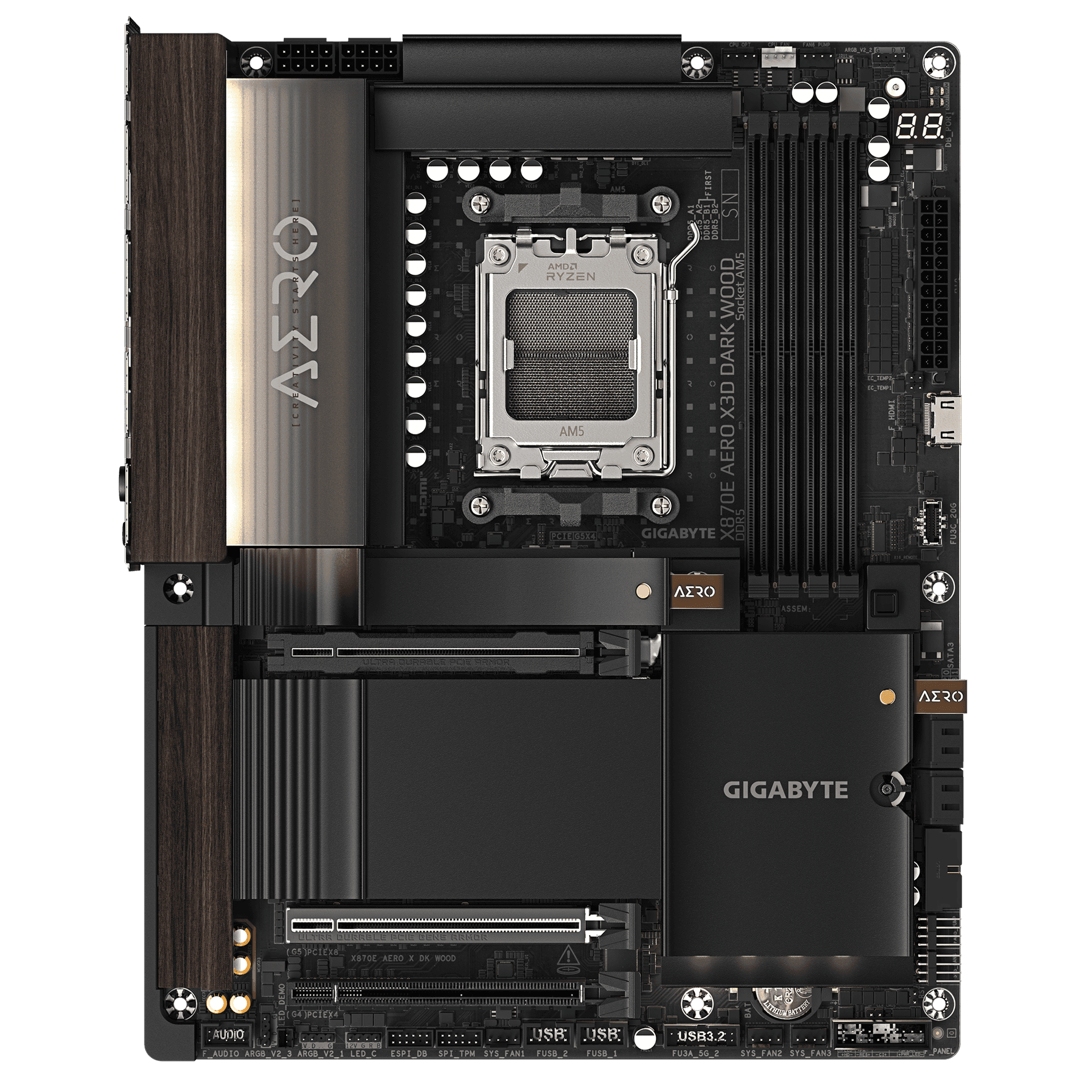 Gigabyte X870E AERO X3D Dark Wood Motherboard-img(2)