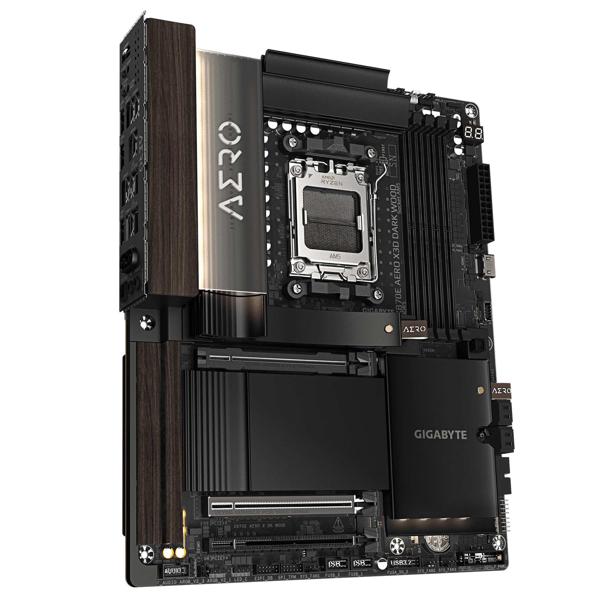 Gigabyte X870E AERO X3D Dark Wood Motherboard-img(3)