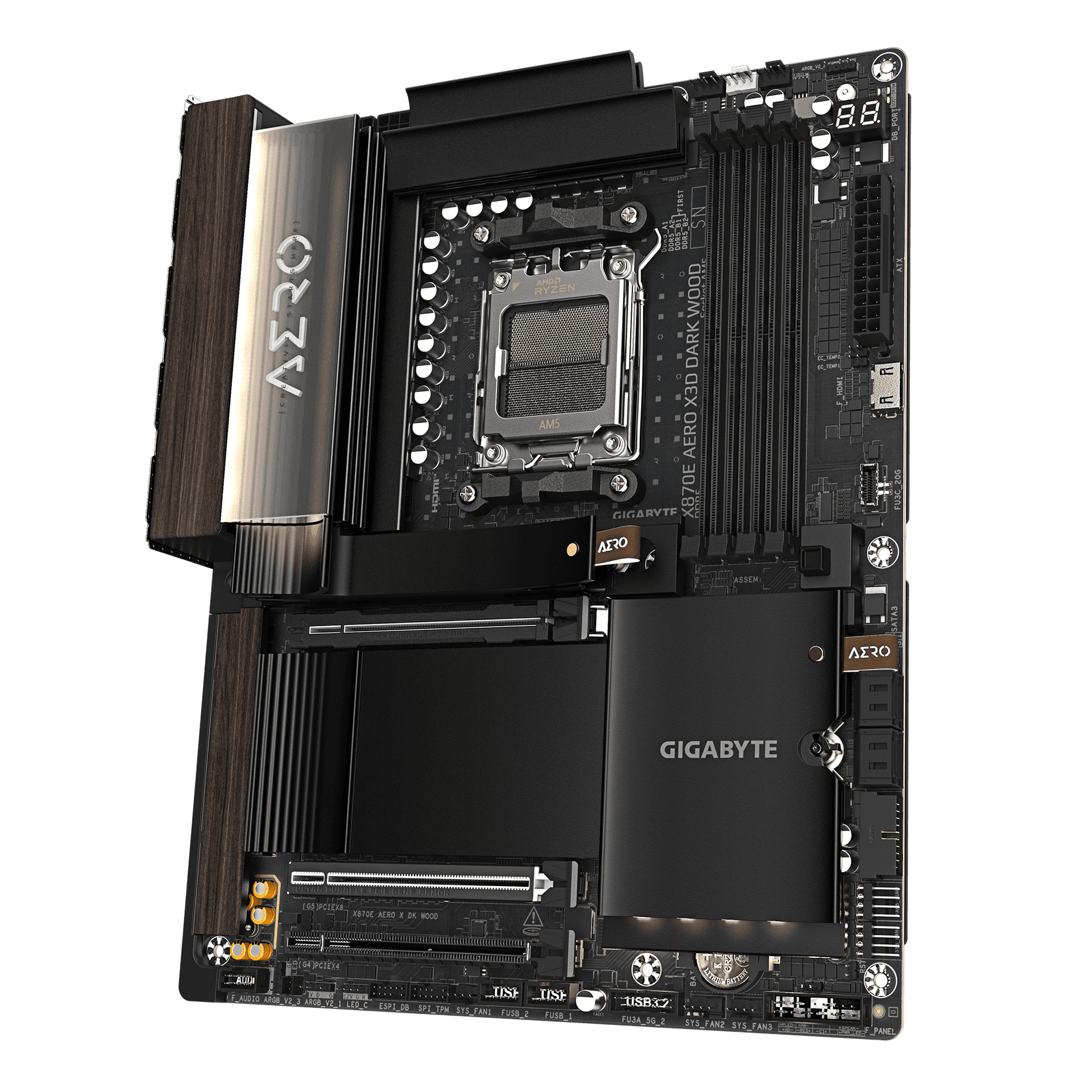 Gigabyte X870E AERO X3D Dark Wood Motherboard-img(4)